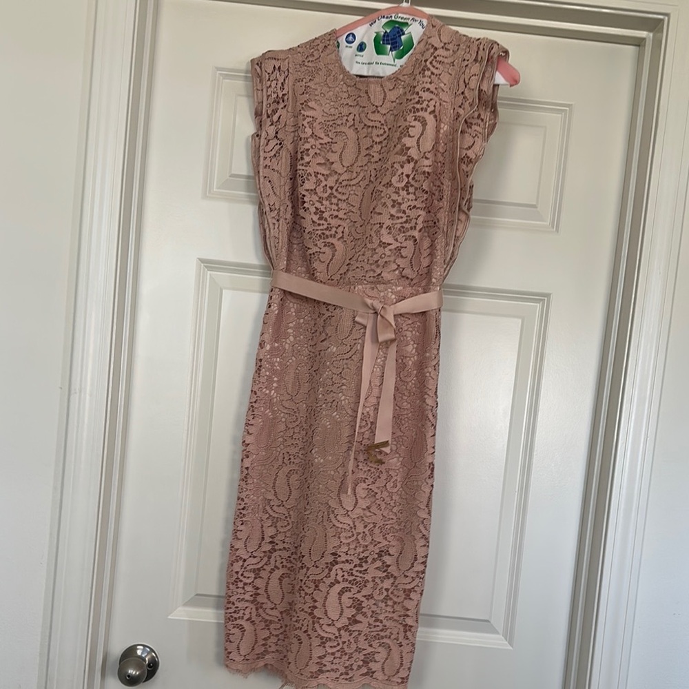 Guess by Marciano Pink Sheath Dress with Flutter Cap Sleeves
